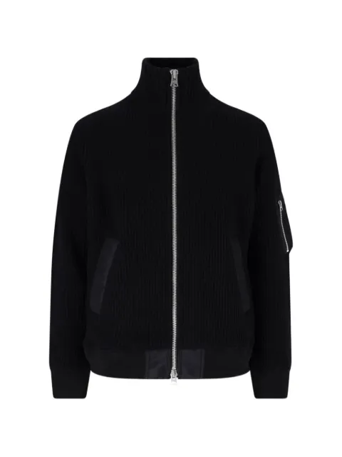 sacai ribbed-knit panelled jacket
