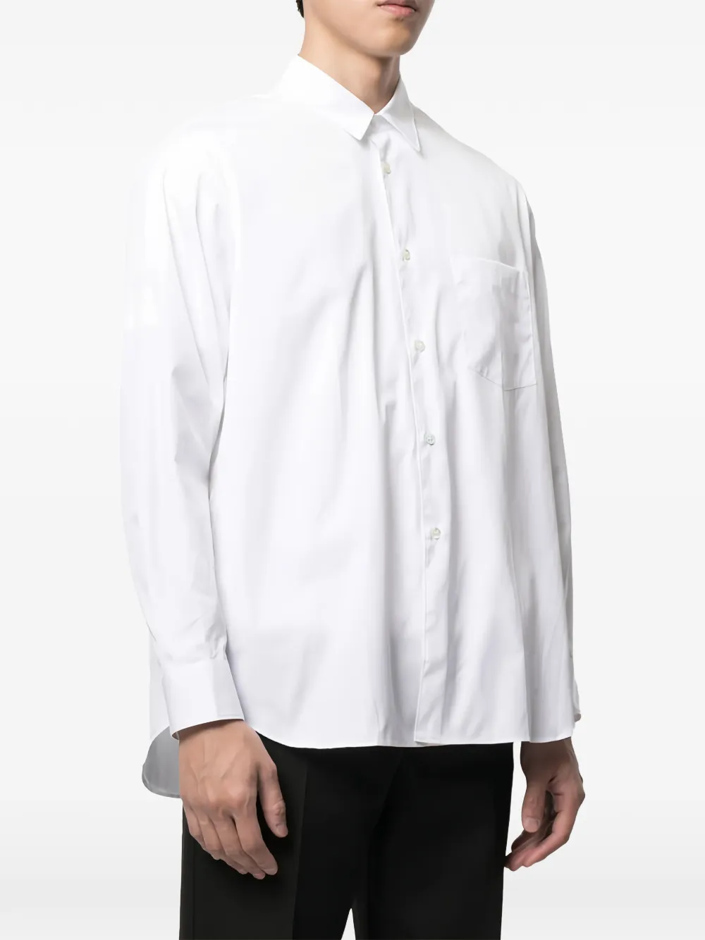 Comme des Garçons Homme Overhemd met borstzak en lange mouwen Wit