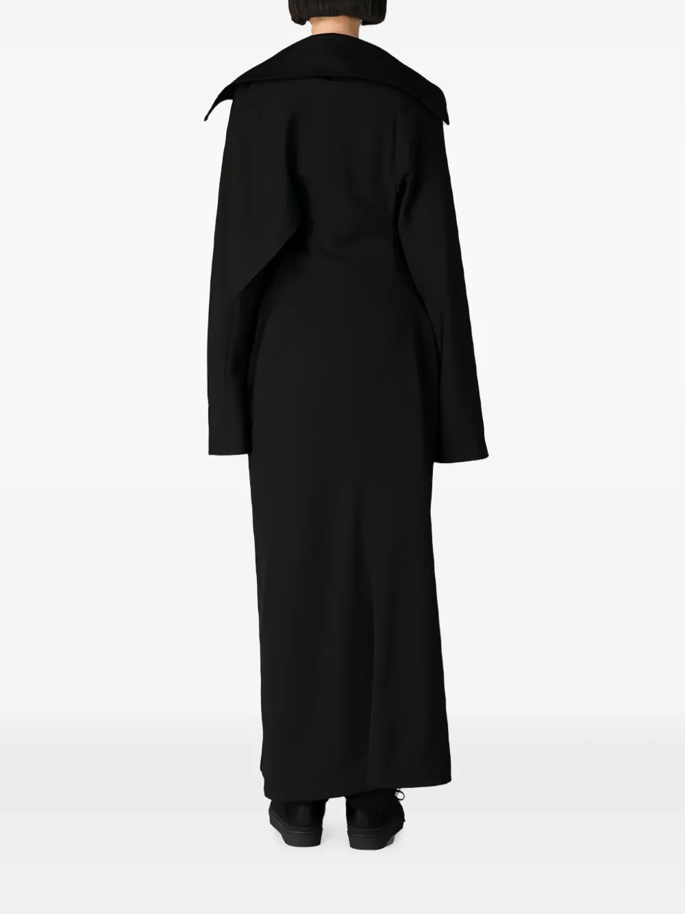 Yohji Yamamoto Jas met dubbele rij knopen en gelaagd detail Zwart