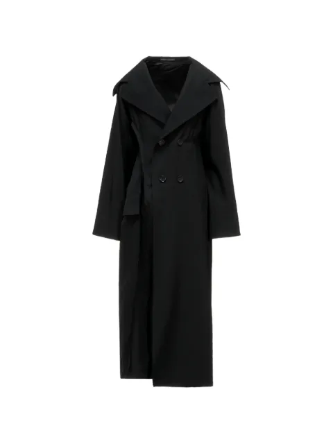 Yohji Yamamoto double-breasted layered-detail coat