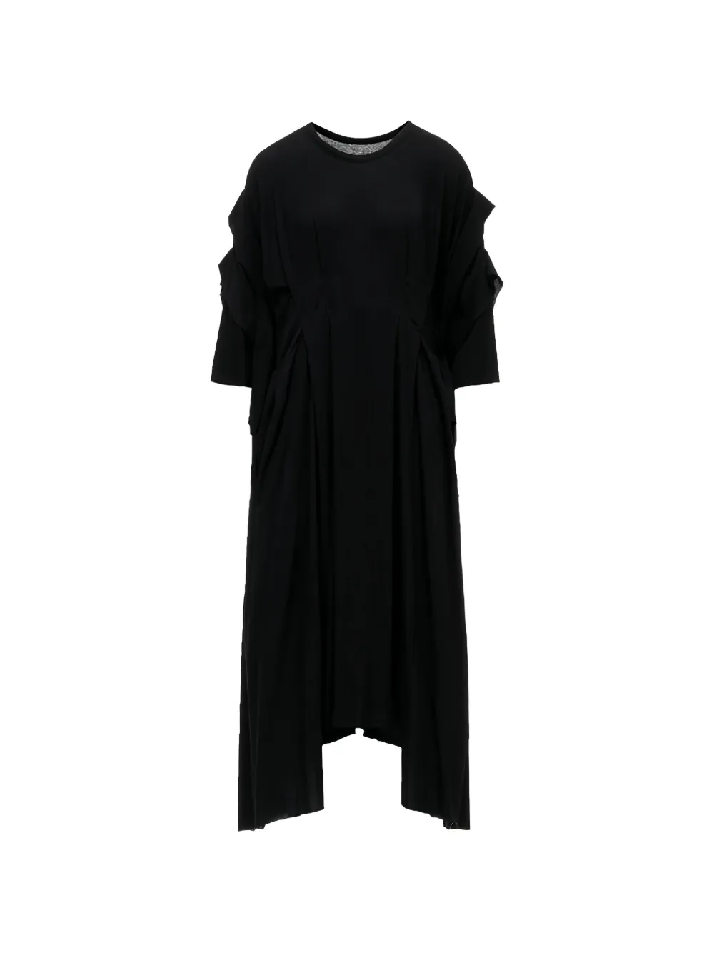 Yohji Yamamoto pleated ruffled asymetric dress