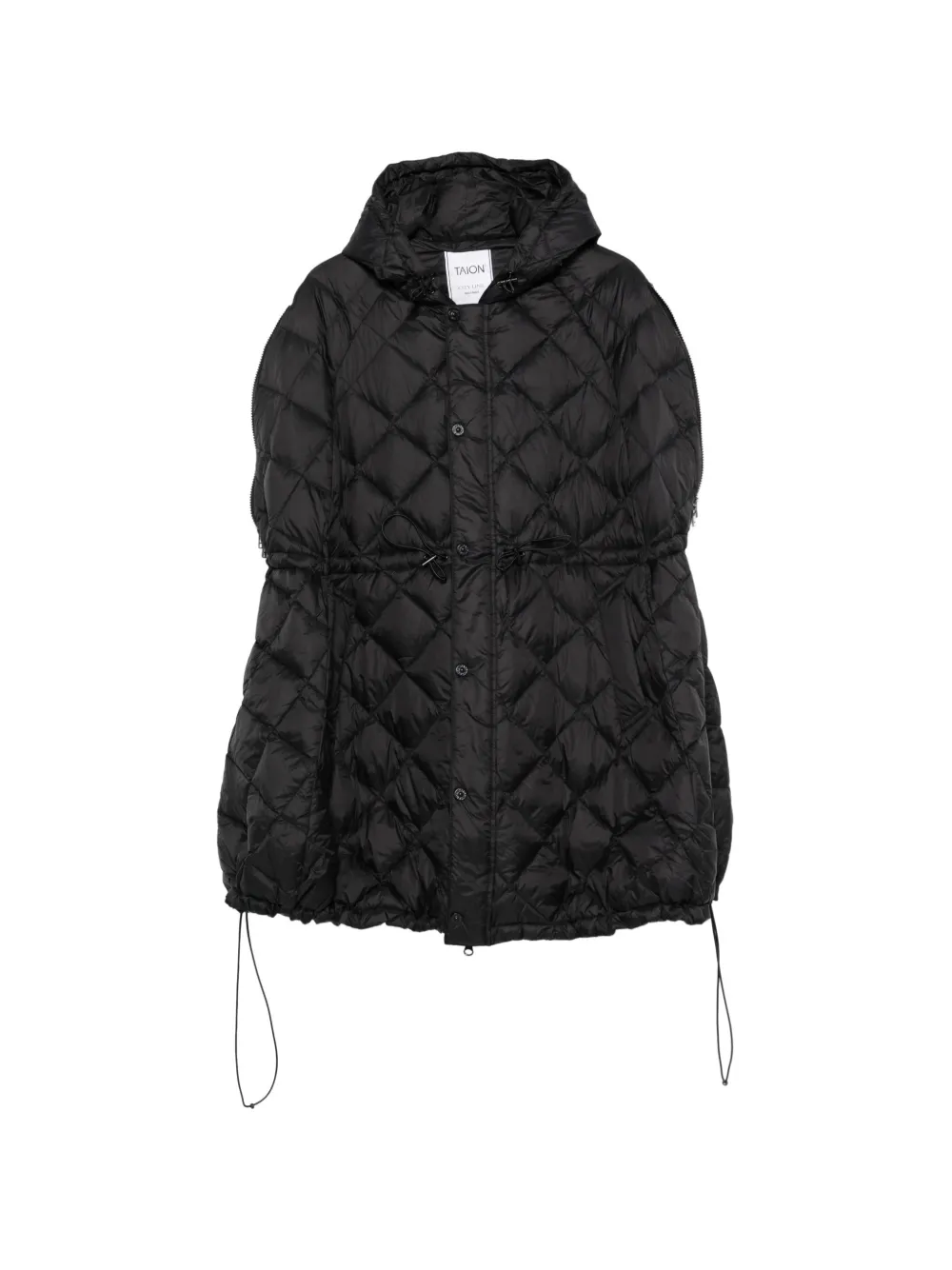 Taion quilted hooded coat - Nero