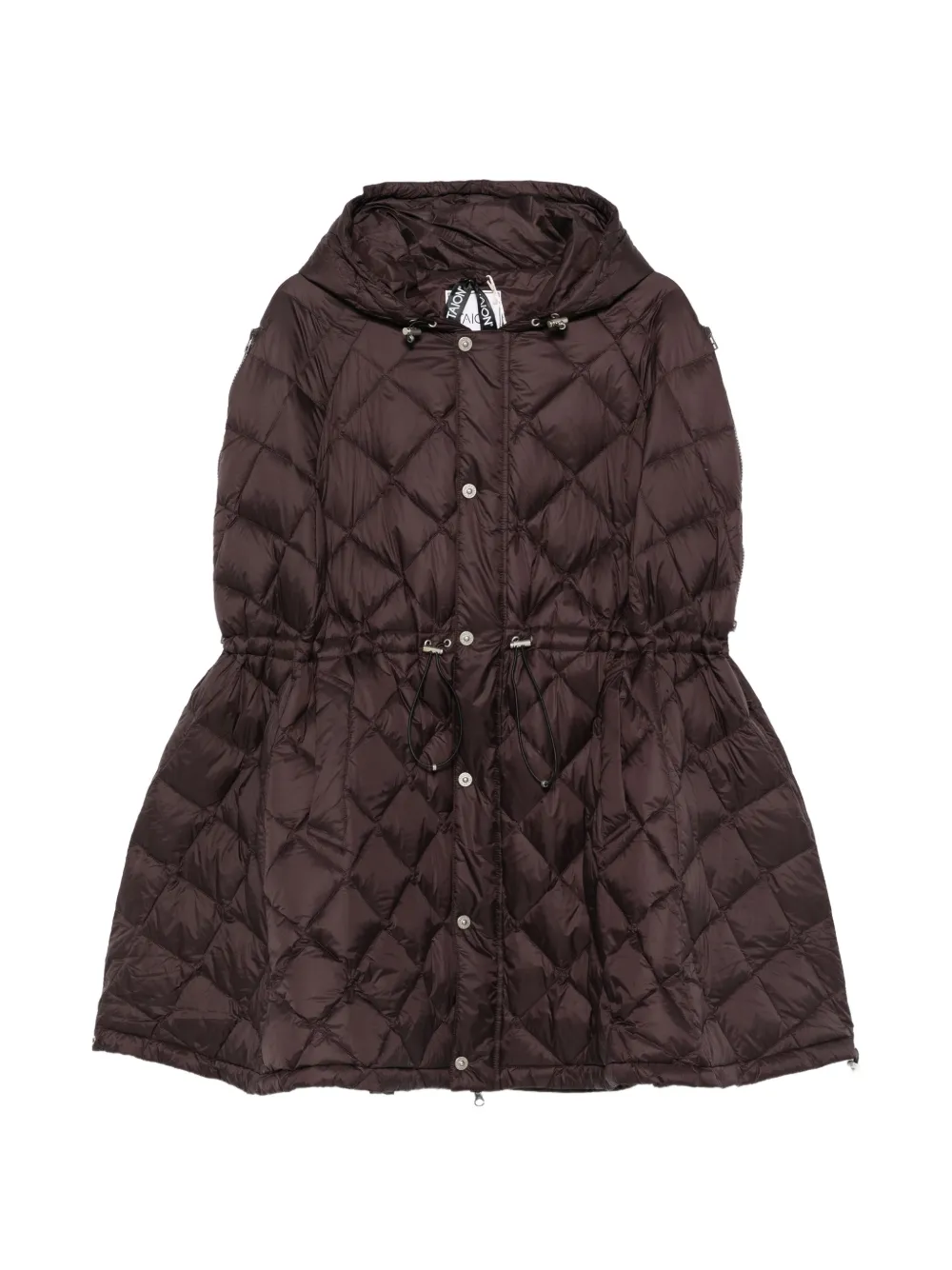 Taion Quilted Hooded Gilet In Brown
