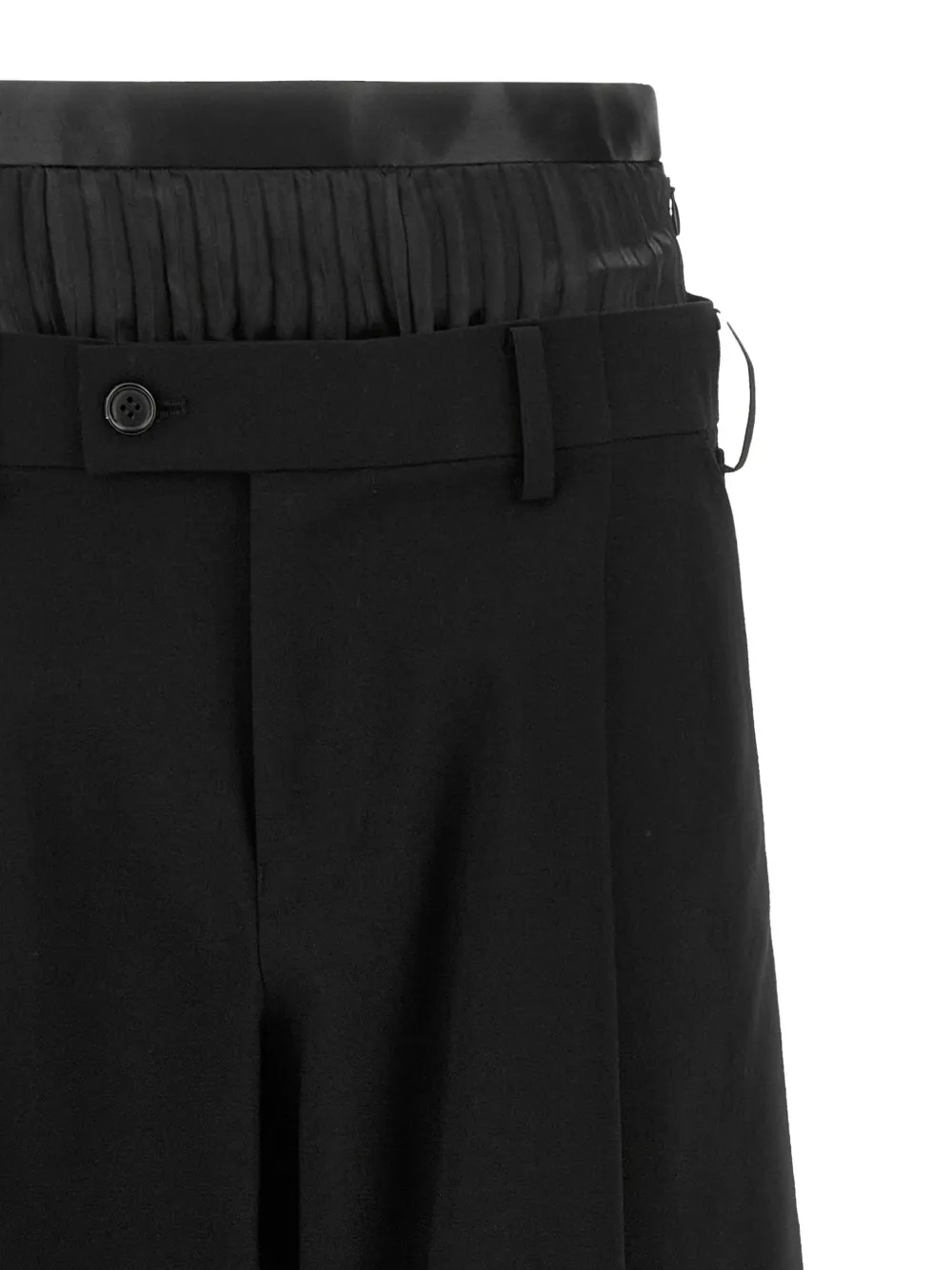 Junya Watanabe Hybrid-design Pleated Trousers in Black, view 3