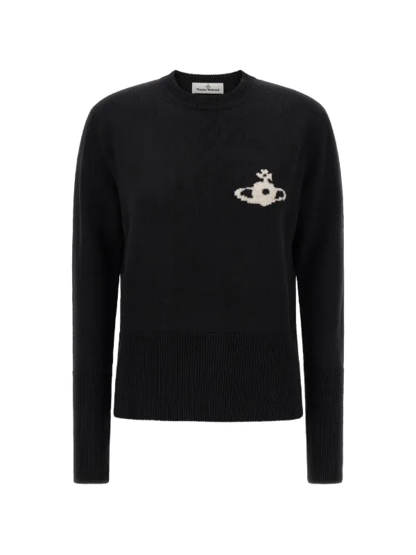 Vivienne Westwood Katie Orb Intarsia Sweater in Black
