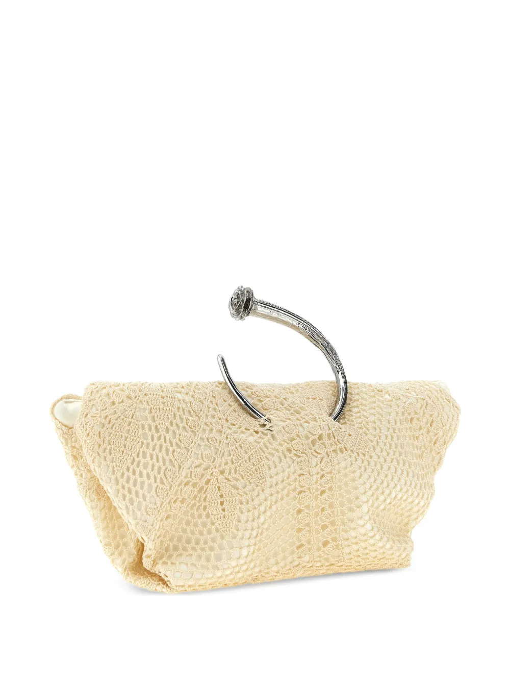 Magda Butrym Bracelet Crochet Sculptural-handle Clutch Bag in Neutrals, view 2