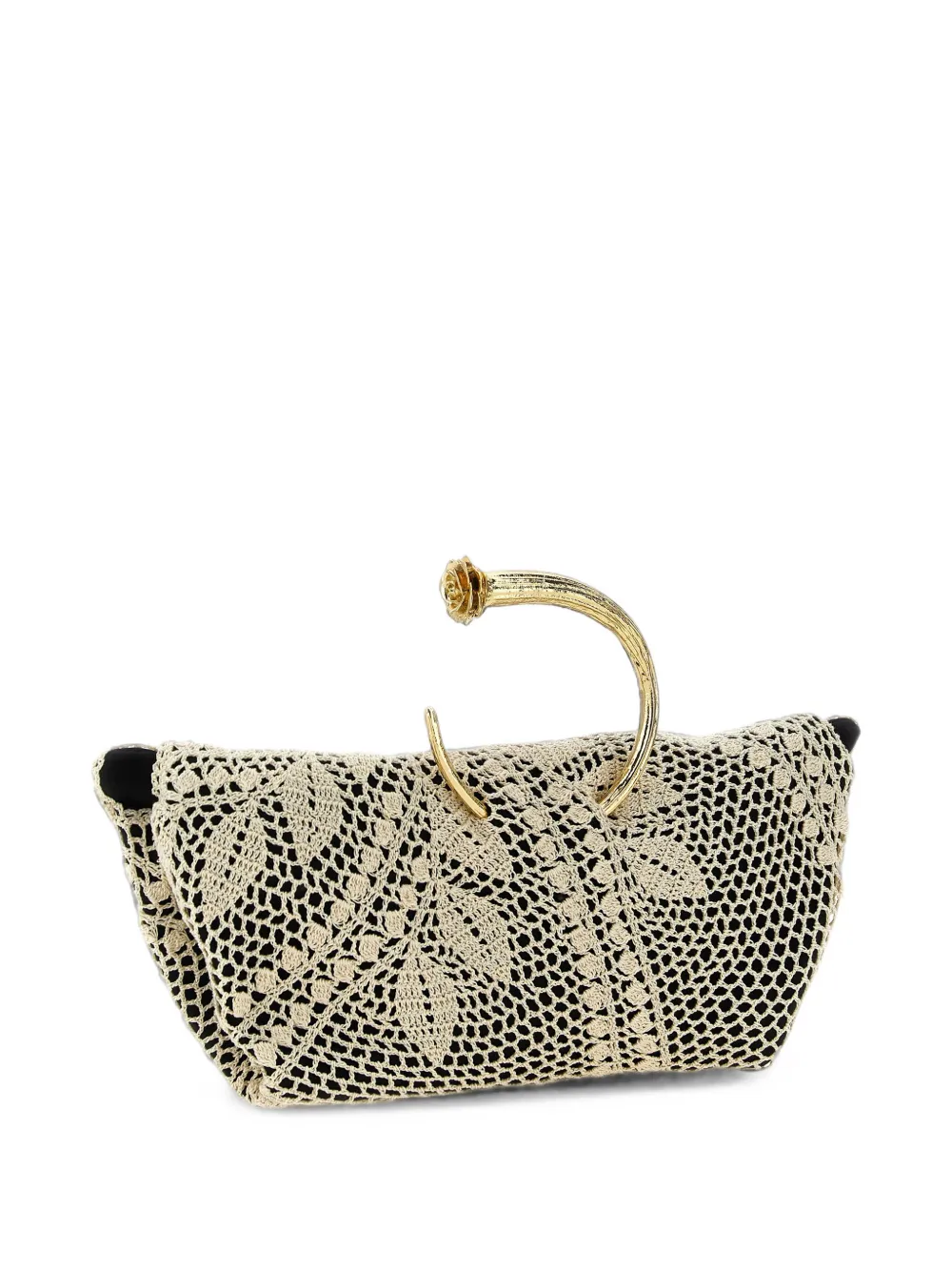 Magda Butrym Bracelet gehaakte envelopclutch met bloemen Beige