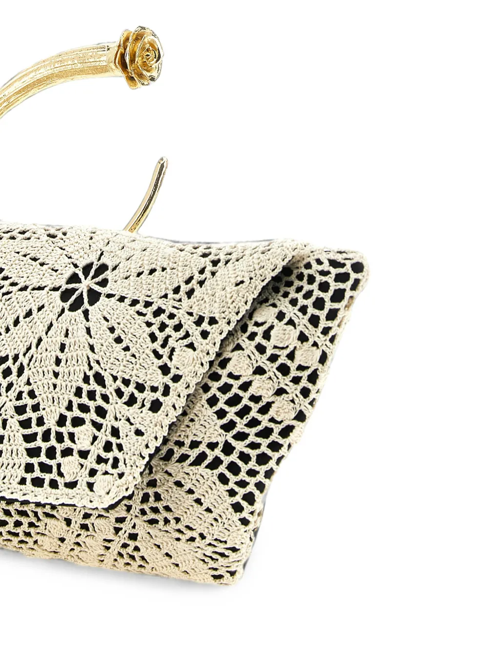 Magda Butrym Bracelet gehaakte envelopclutch met bloemen Beige
