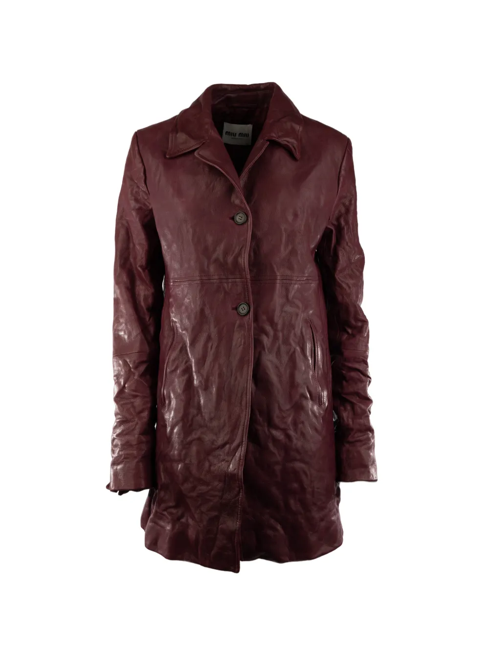 Miu Miu Cappotto in pelle - Rosso