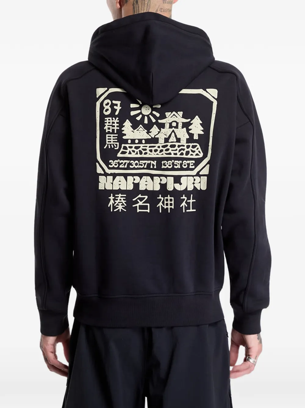 Napapijri Teza hoodie met grafische print Zwart