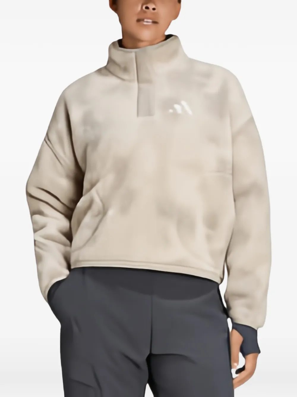 adidas logo-embroidered sweater - Tons neutres adidas logo-embroidered sweater - Tons neutres