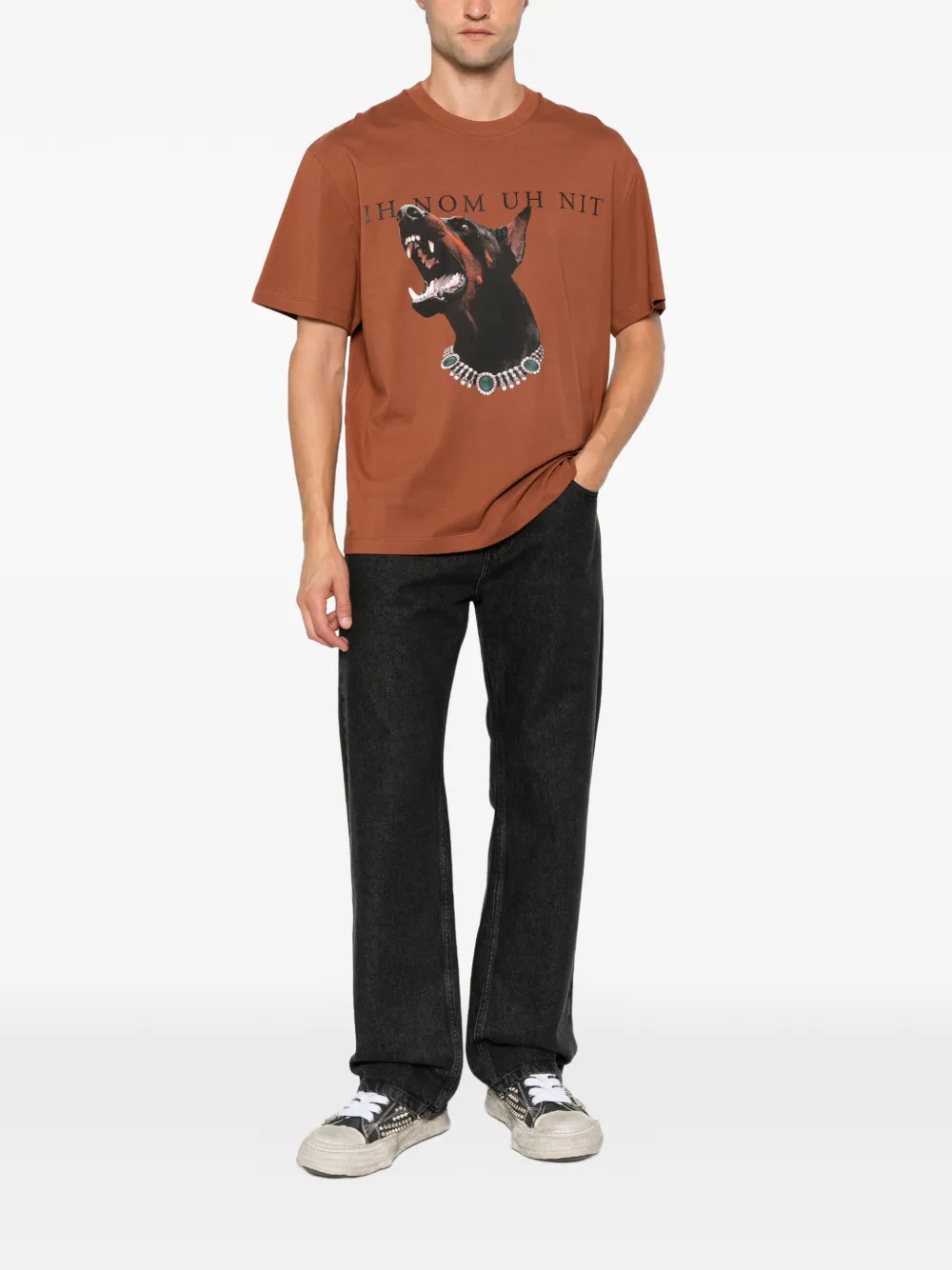 Ih Nom Uh Nit Dobermann T-shirt met grafische print Oranje