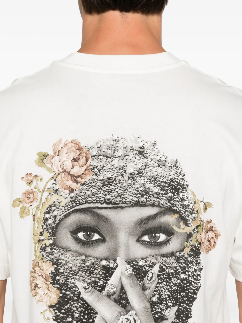 Ih Nom Uh Nit Pearl Roses T-shirt met grafische print Beige