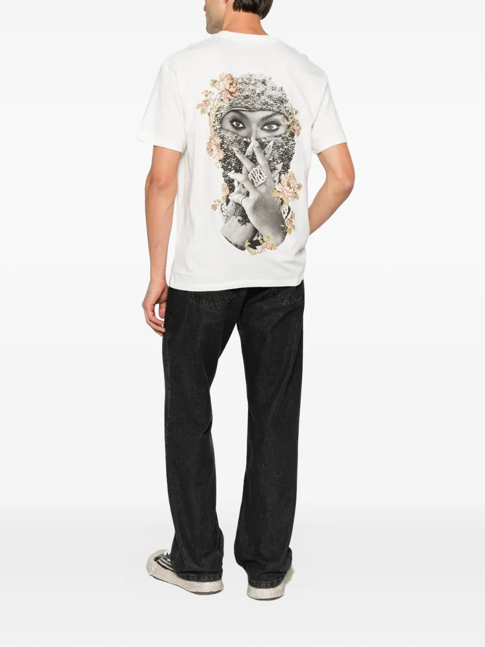 Ih Nom Uh Nit Pearl Roses T-shirt met grafische print Beige
