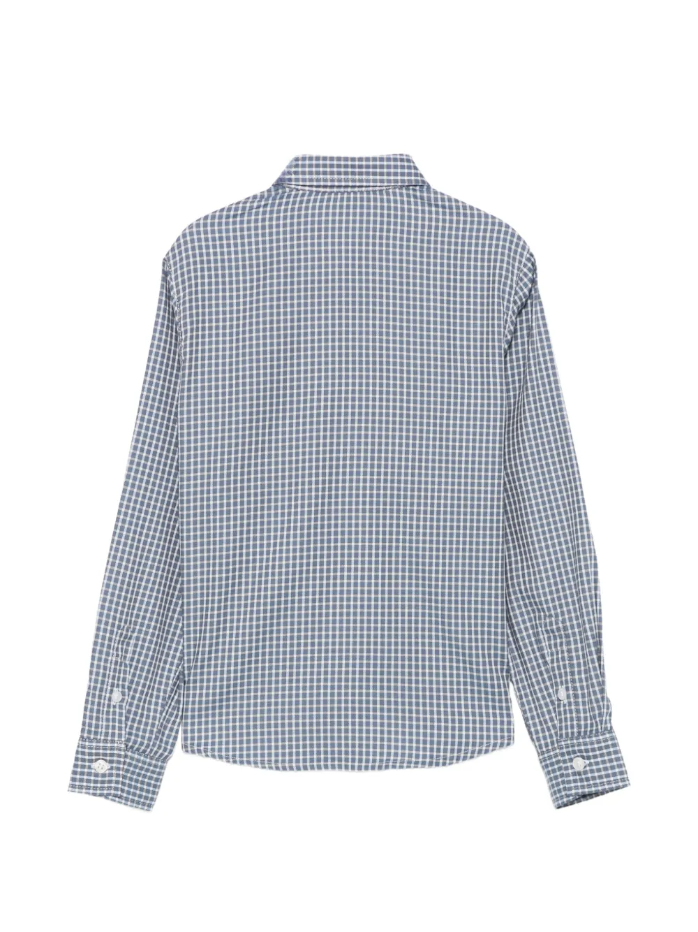 Emporio Armani Kids Geruit shirt met knopen Blauw