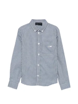 Emporio Armani Kids モノグラム デニムシャツ | ブルー | FARFETCH JP