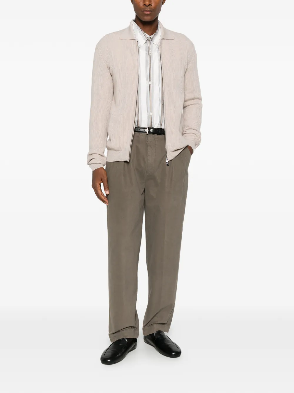 Cellar Door Lucio Pleated-detail Trousers In Green