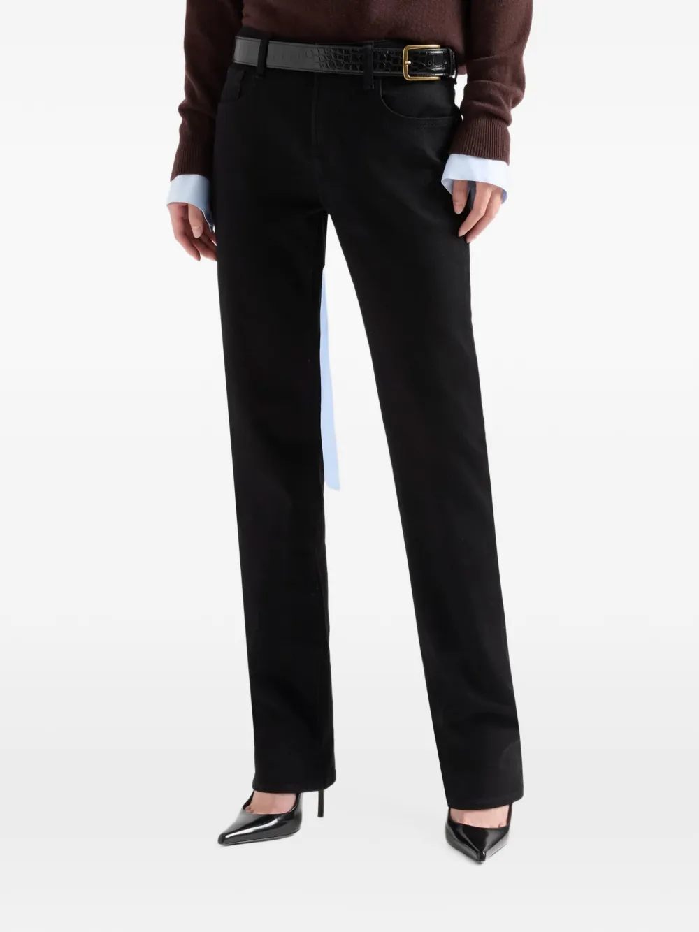 7 For All Mankind The Slim straight-leg jeans Zwart