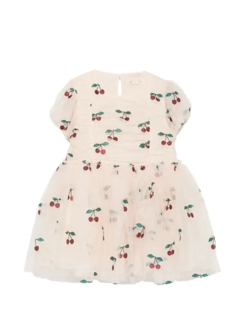 Konges Sløjd robe en tulle à imprimé cerises