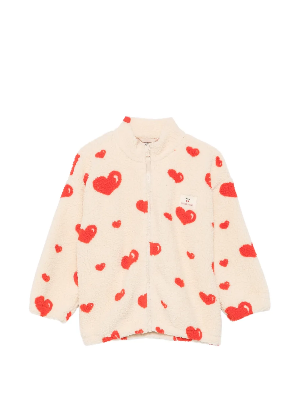 Konges Sløjd heart-print fleece jacket - Toni neutri