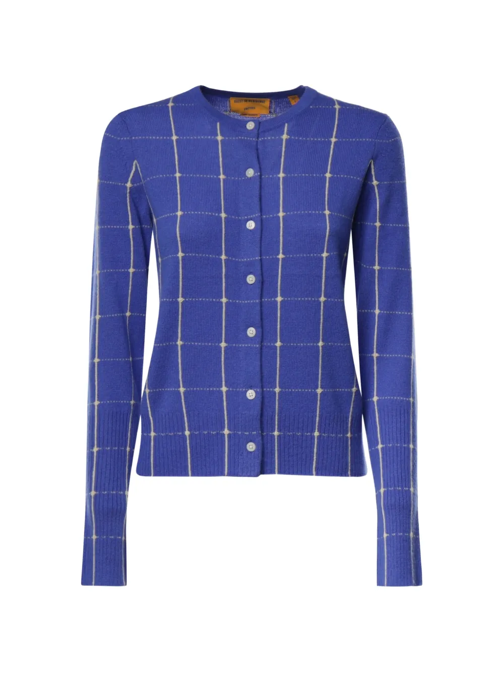 Guest In Residence grid-pattern cardigan - Blu