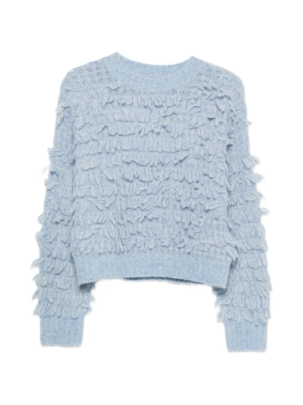 Absolut Cashmere Yara Fringe-detail Crew-neck Sweater In Blue
