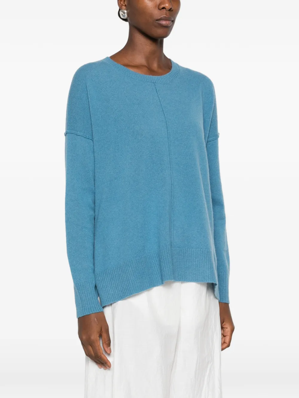 absolut cashmere exposed-seam cashmere sweater Blauw
