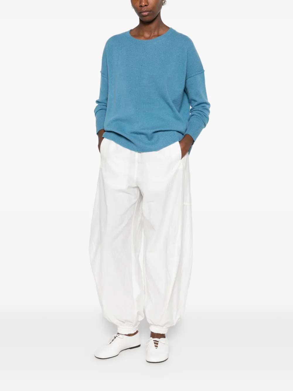 absolut cashmere exposed-seam cashmere sweater Blauw