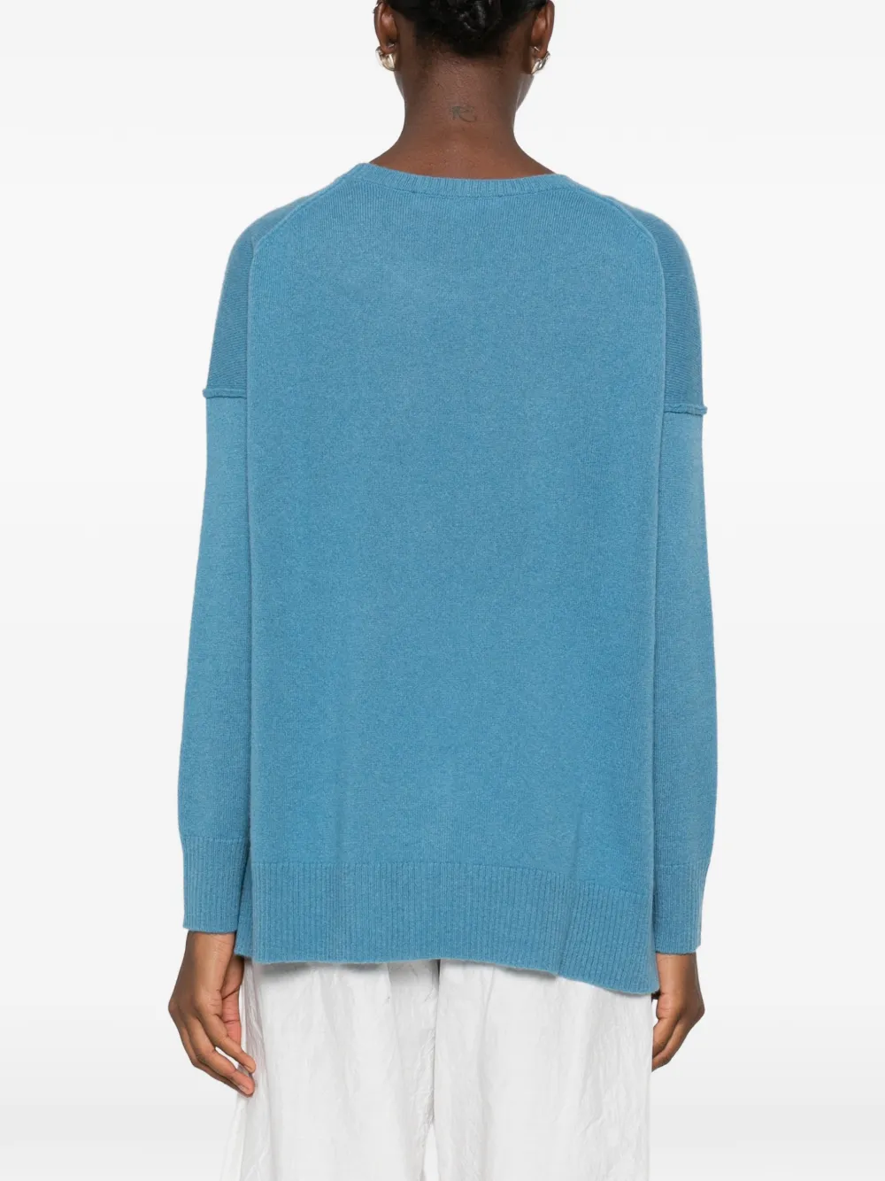 absolut cashmere exposed-seam cashmere sweater Blauw