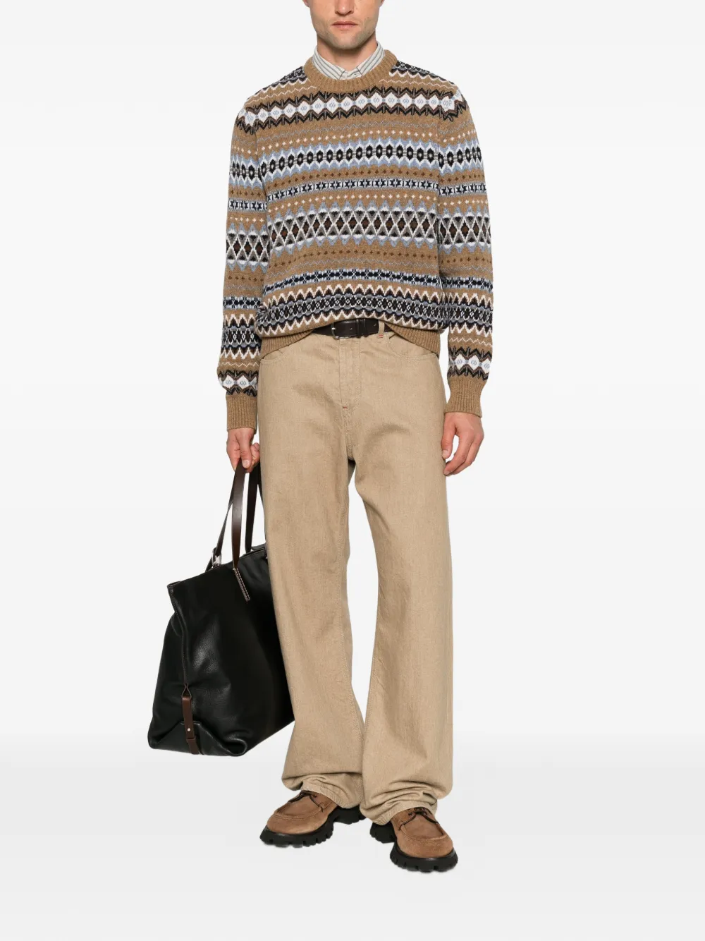 Barbour Fair Isle trui Bruin