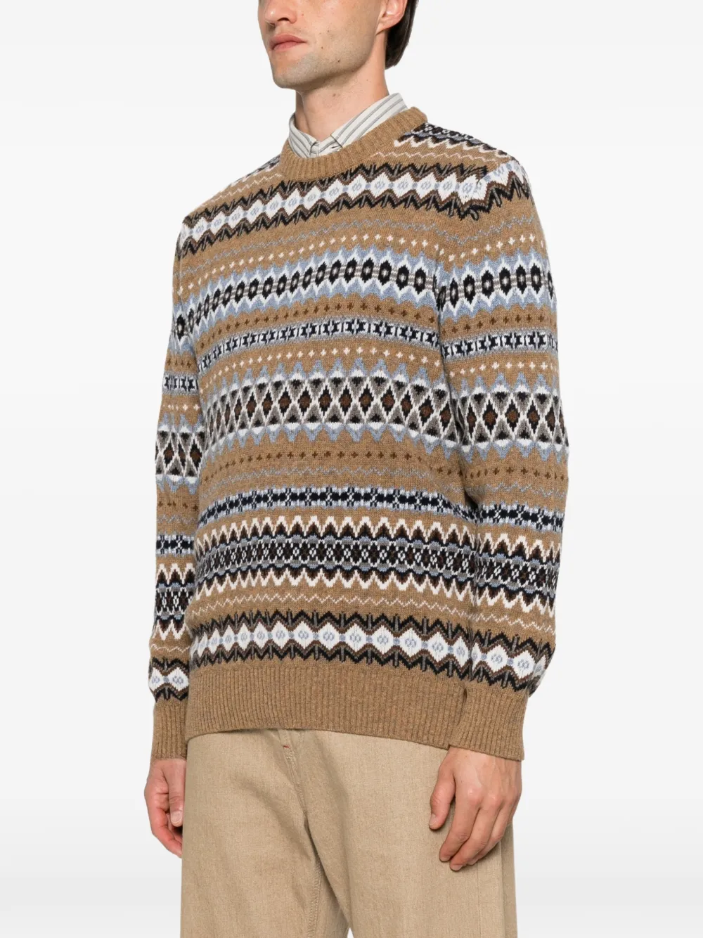 Barbour Fair Isle trui Bruin