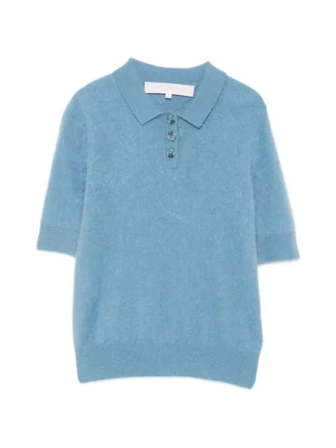 absolut cashmere short-sleeve polo sweater
