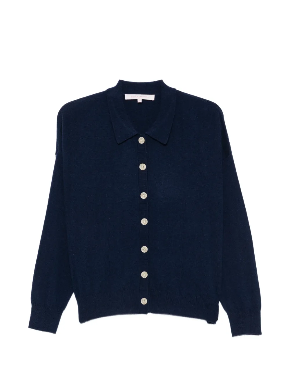 absolut cashmere button-up polo cardigan