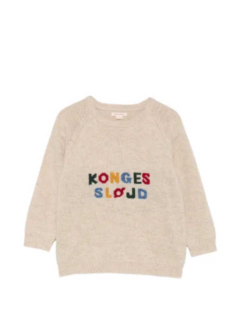 Konges Sløjd logo-intarsia raglan-sleeve sweater