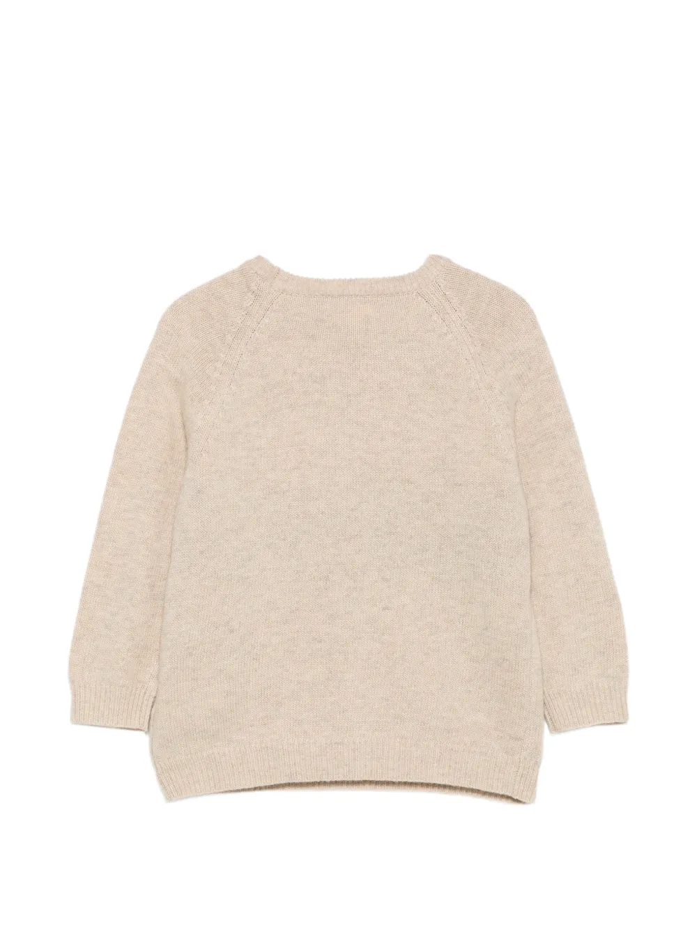 Konges Sløjd logo-intarsia raglan-sleeve sweater Beige