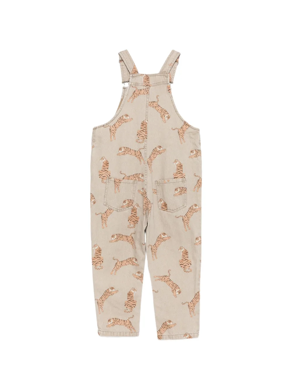 Konges Sløjd tiger-print dungarees Beige