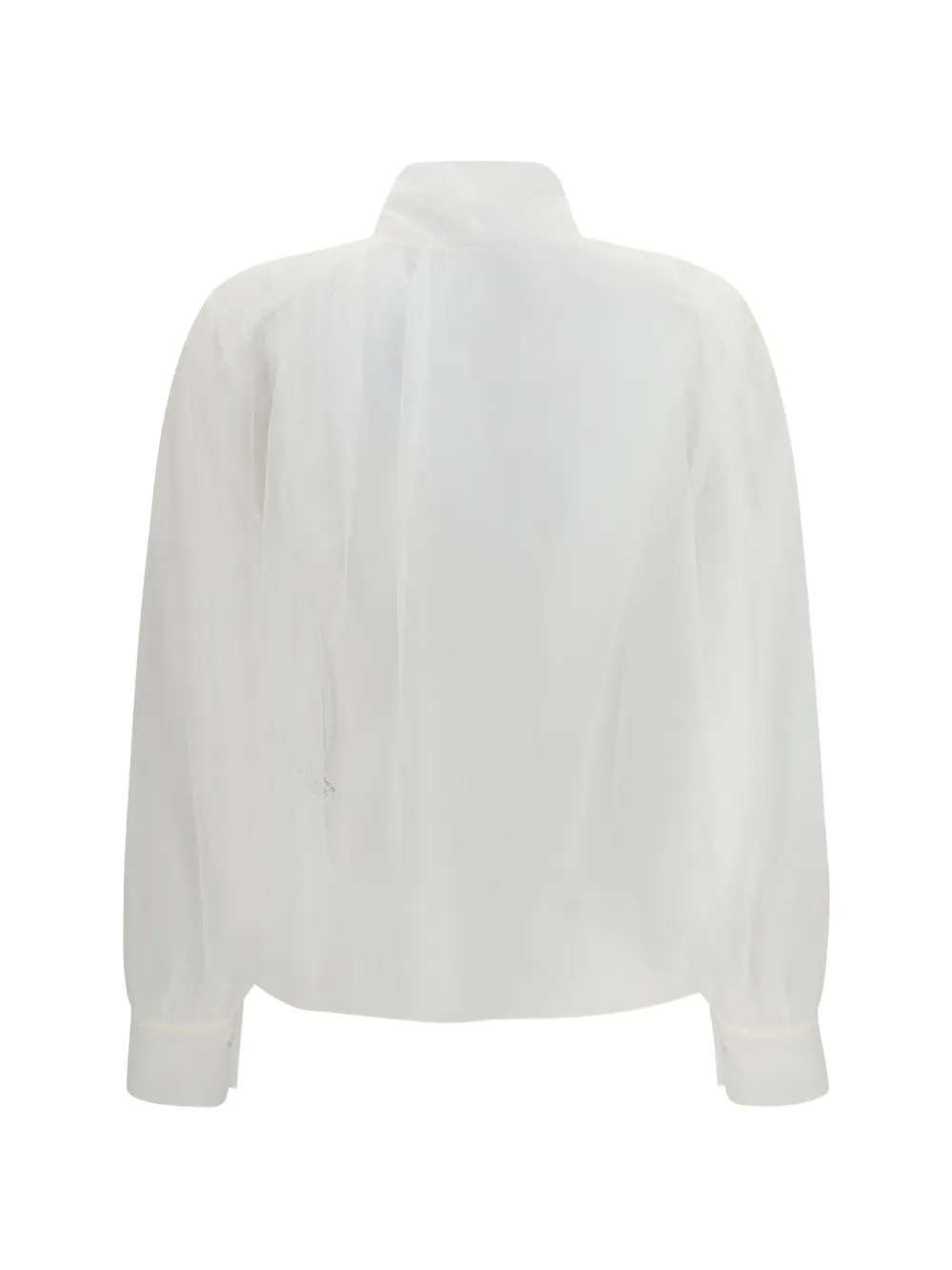 Forte Tulen blouse met sjerp-detail Wit