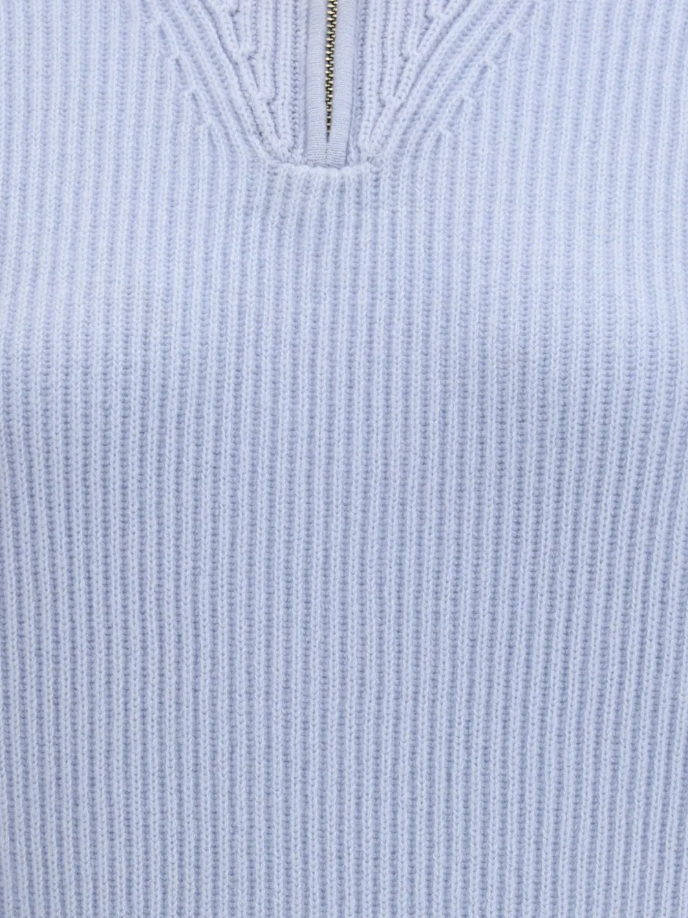 Forte Ribgebreide trui met halve rits Blauw