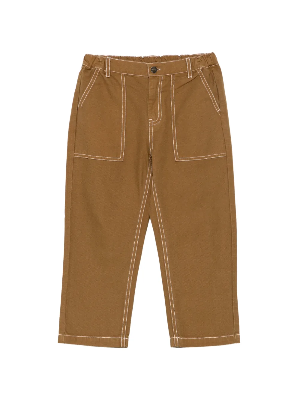 Konges Sløjd contrast-stitch straight-leg trousers - Marrone