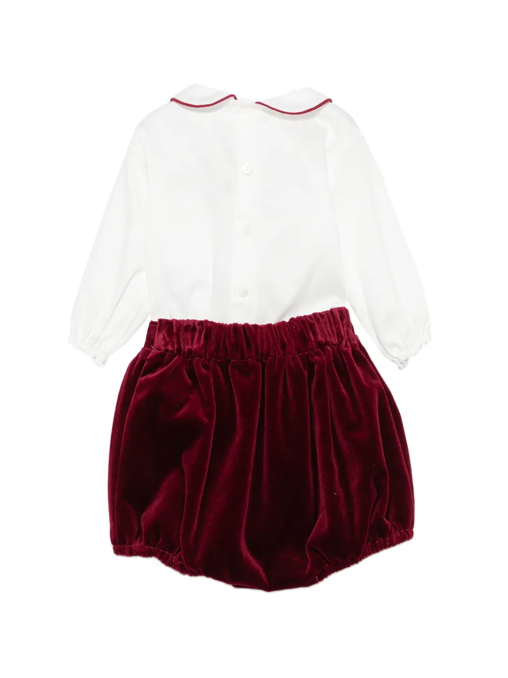 La Stupenderia Fluwelen shorts set met strikdetail Wit