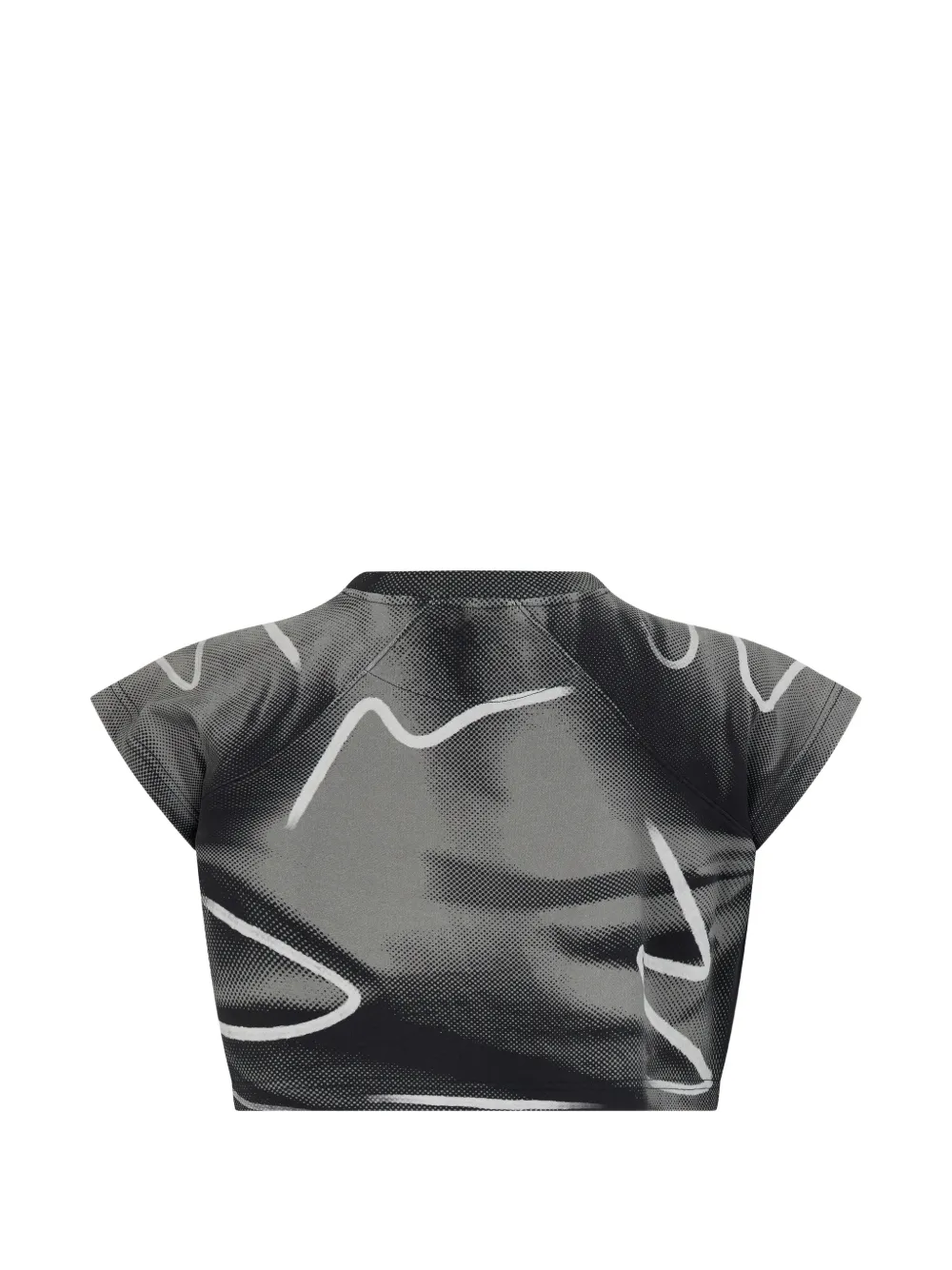 Moschino graphic-print cropped T-shirt Zwart