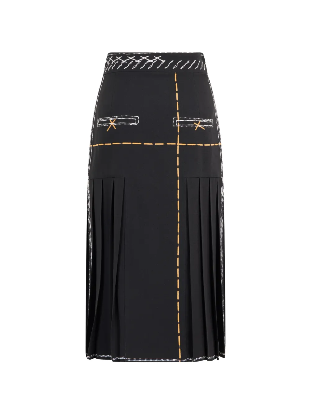 Moschino contrast-stitch skirt Zwart