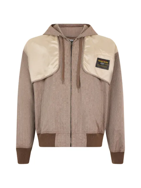 Moschino zip-up panelled hooded jacket