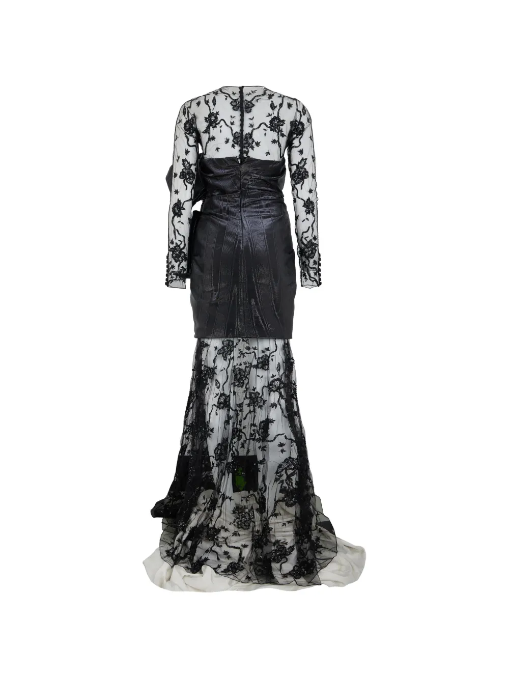 Moschino Maxi-jurk met geborduurde bloemen Zwart