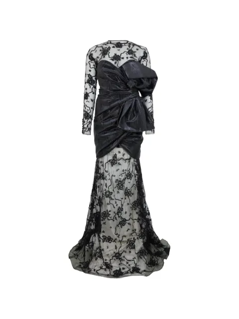 Moschino floral-embroidered maxi dress