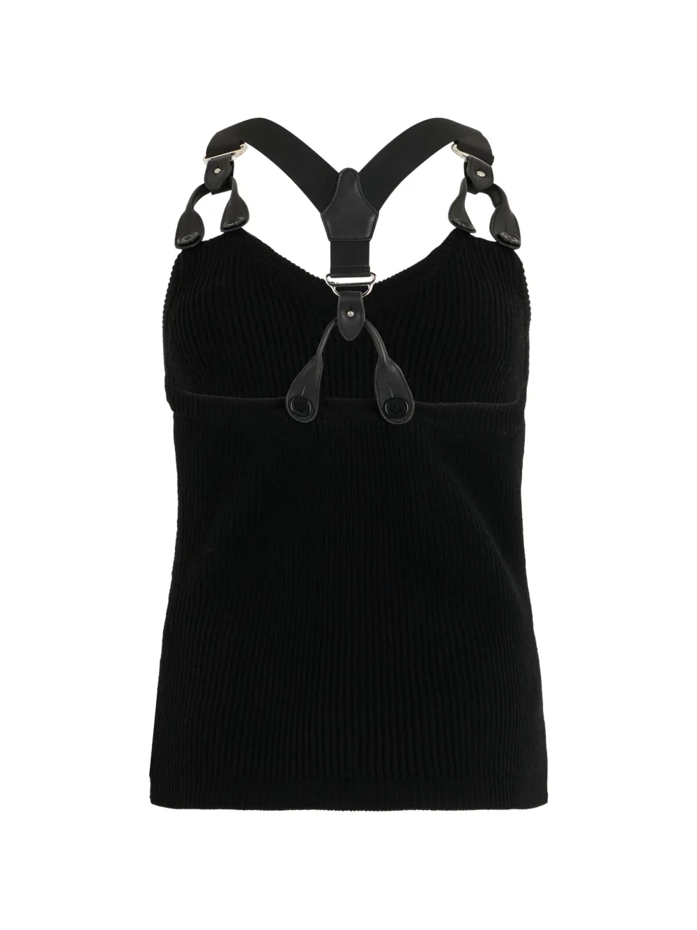 Moschino Ribgebreide tanktop Zwart