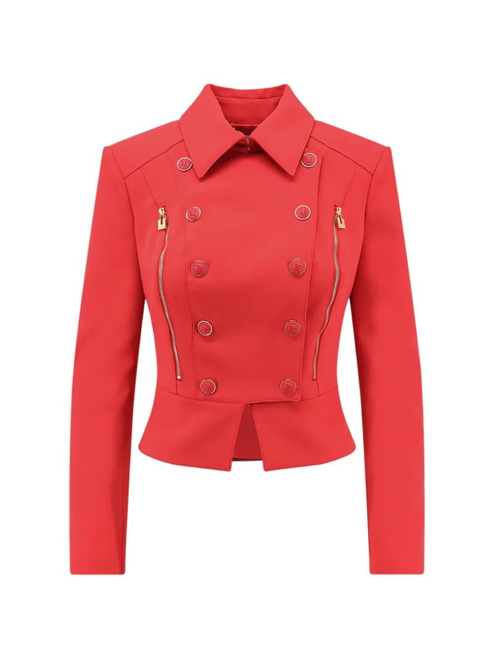 Elisabetta Franchi double-breasted peplum jacket - Rosso