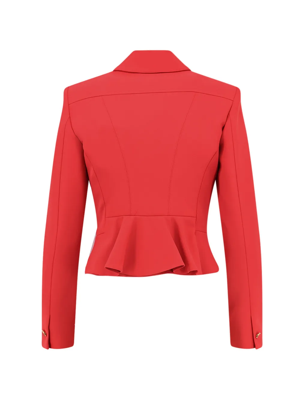 Elisabetta Franchi Jack met dubbele rij knopen en peplum-design Rood