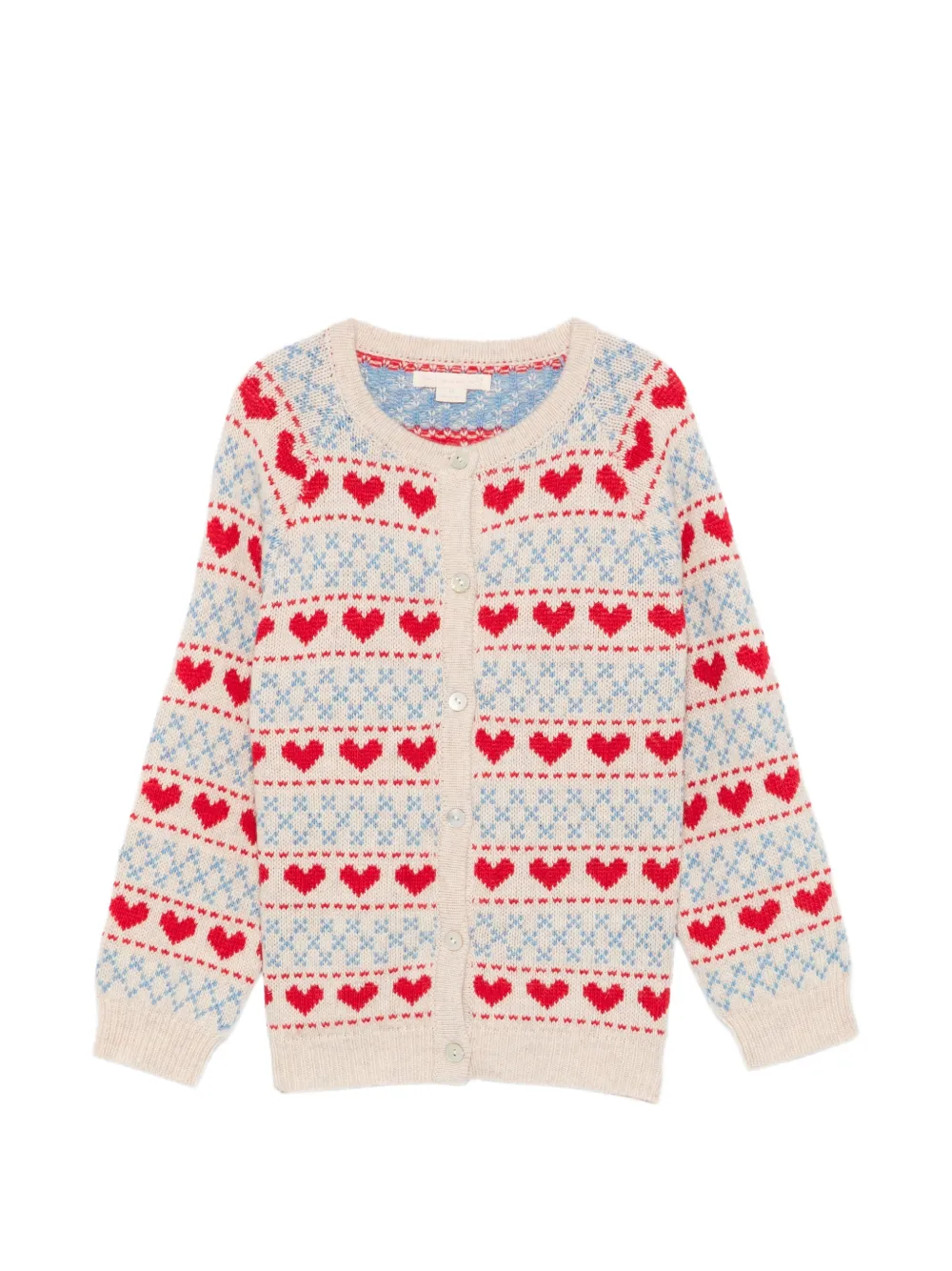 Konges Sløjd Cardigan mit Herz-Intarsie - Nude