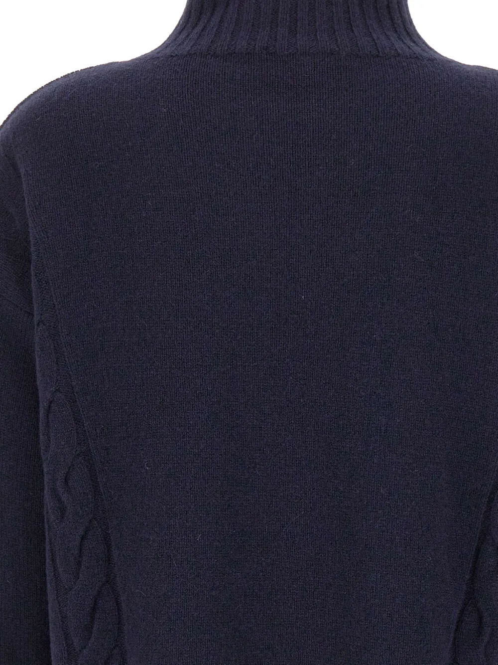 Kangra Kabelgebreide trui met hoge hals Blauw